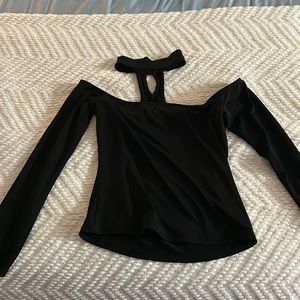 Black off shoulder top
